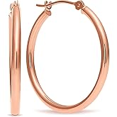 14k Gold Hoop Earrings, 1" Diameter
