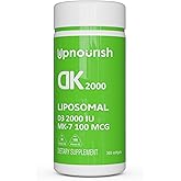 UpNourish Liposomal Vitamin D3 K2 2000 IU with K2 MK-7 100 mcg - 365 Vitamin D3 k2 (Vitamina D3 con K2) Mini Softgels with Organic Coconut Oil - Easy to Swallow K2 D3 Vitamin Supplement