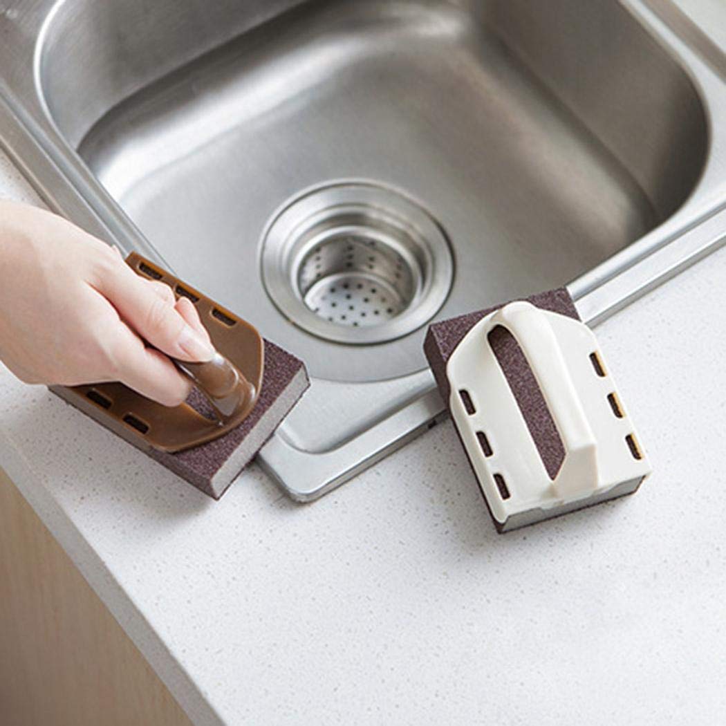 Banlany Portable Durable Cleaning Brush with Handle Descaling Kitchen Cleaning Brush Sponges