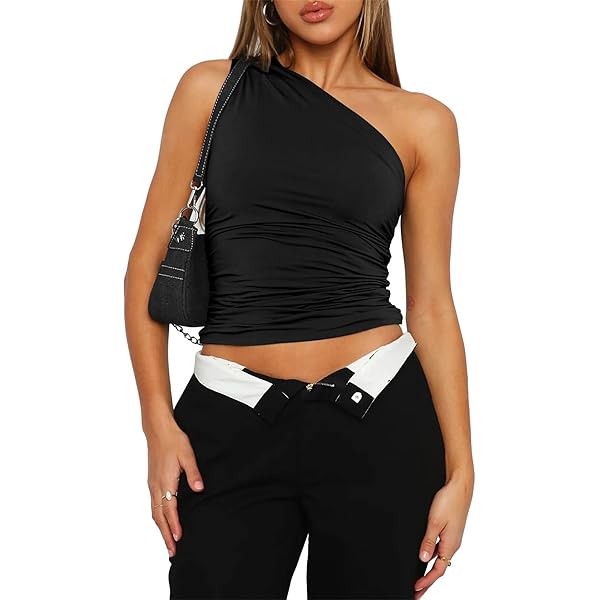 Trendy Queen Women's One Shoulder Tops - Asymmetrical Sleeveless