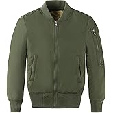 CUNYI Boys' Fashion Zip Up Bomber Jacket Windproof Flight Jacket Lightweight Windbreaker Outdoor