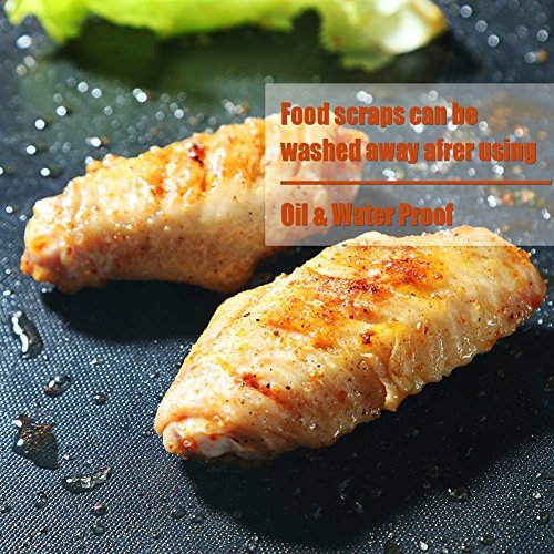 Budget & Good BBQ Grill Topper Mat Set of 3 Pack 16x13 Inch Non-Stick Reusable Barbecue Sheets for Grill Oven Liner Heavy Duty 600 Degree Barbecue Pads Grilling Baking Mats, Dishwasher Safe