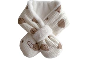 Winter Warm Scarf Lovely Kids Warm Scarves Unisex Cartoon Bear Pattern Long Muffler Cute Plush Baby Neckerchief Stylish Bear 