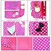 Moonwind Polka Dots Bow 3pcs Kids Book Bag School Backpack Handbag Purse Set for Girls Teen (Rose)