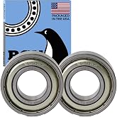 PGN 6002-ZZ (2 Pack) Ball Bearing 15x32x9mm Chrome Steel Shielded | Lubricated, Both sides protected against dust