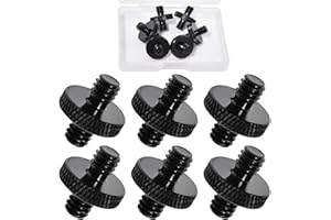 SPEEDWOX 6pcs 1/4" Male to 1/4" Male Tripod Screw Adapter Standard Camera Cage Mount Threaded Light Stand Screw Double Head S