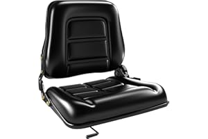 TELFAIR Universal Heavy-Duty Tractor Seat – Compatible with Forklifts, Tractors, Mowers, Skid Steer Loaders, Telehandlers, Backhoes & Excavators – Adjustable Sliding PVC Seat, High-Density Foam & Steel Base