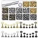 Selizo 480 Sets 4 Colors 3 Sizes Leather Rivets Double Cap Rivet Tubular Metal Studs with 3 Pieces Setting Tool Kit for Leather Craft Repairs Decoration