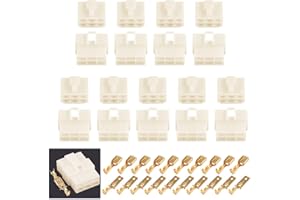 Glarks 280Pcs 6.3mm 6 Pin Way Electrical Automotive Wire Connector Male Female Socket Plug and Terminals Kit for Motorcycle, Bike, Car, Boats (20Set 6.3mm 6P)