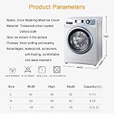 Odot Front Load Washer Dustproof Cover 60x85x65cm 10.5-12kg Drum view 7