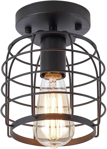 Create For Life Industrial Vintage Flush Mount Ceiling Light