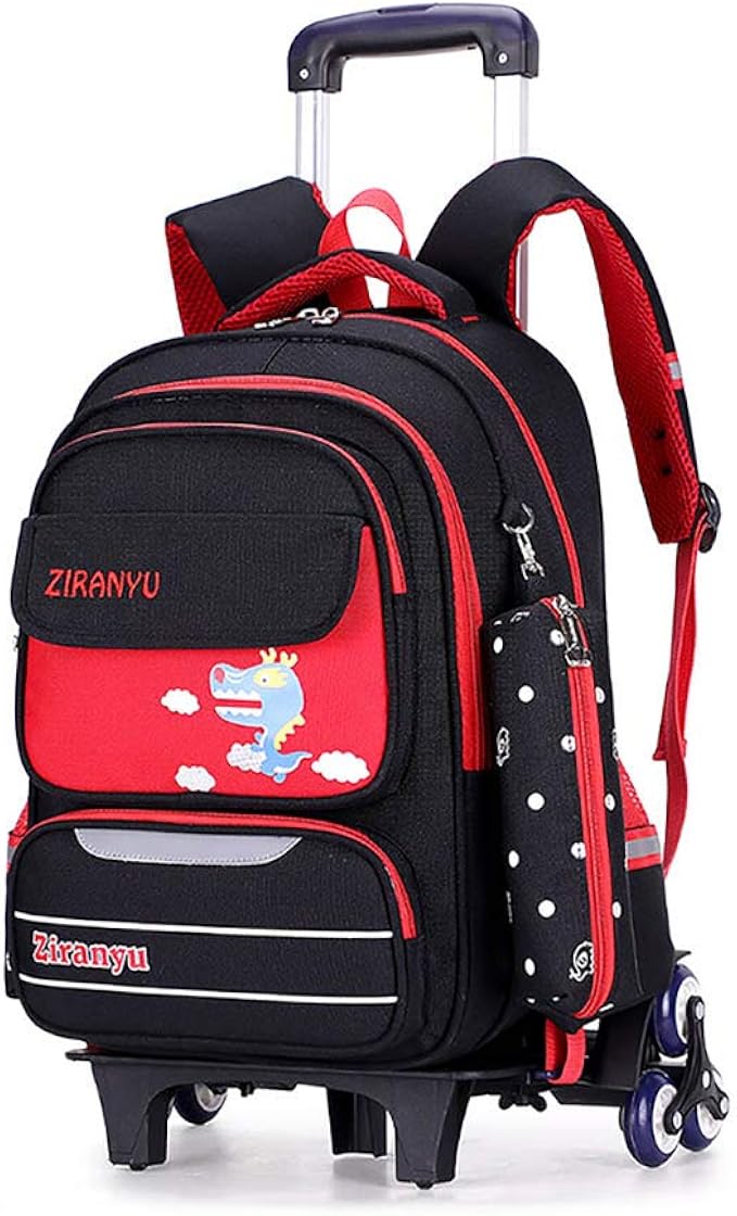 Rolling school backpack for grades 16,Trolley bags Multifunction Travel Wheeled Rolling Luggage