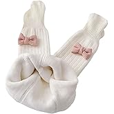 Baynoyia Toddler Baby Girl Fleece Lined Tights Winter Ribbed Knit Footed Leggings Bow Dec Stockings Pantyhose Socks