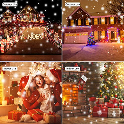 Christmas Snowfall Projector Light, TOFU LED Snow Projector Outdoor Holiday Lights IP65 Waterproof with Remote Control Dynamic Falling Snow Effect for Garden, Party, Halloween Landscape Decoration
