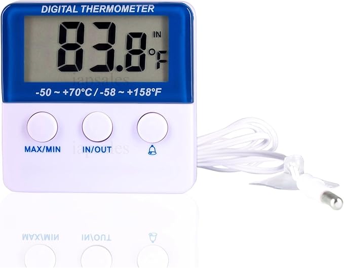 Digital Refrigerator & Freezer Thermometer with Audible Alarm. Highest