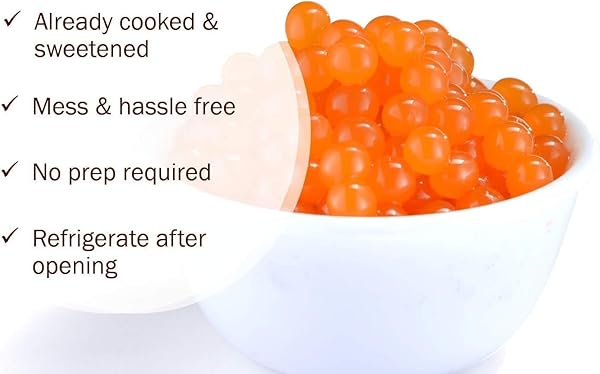 BREXONIC POPPING BOBA PEARLS BURSTING TEA BALLS DRINK & DESSERT TOPPING STRAWBERRY MANGO BLUEBERRY PASSION FRUIT FLAVORED BUBBLE TEA TAPIOCA PEARLS (MANGO, 2 LB 1 PACK)