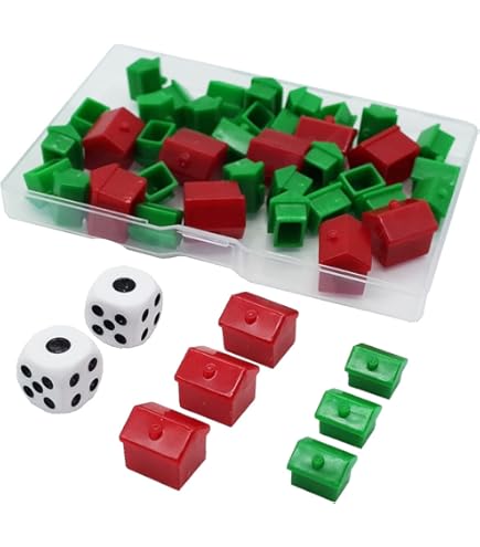 Monopoly Pezzi Di Ricambio – Case Verdi E Hotel Rossi – Set Da 8 Case E 6 Hotel – Sostituzioni Viktory Games