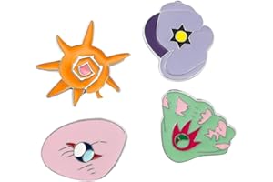 YUANstore Applicable to Pocket Monster Generation 1-6 Gym Badge Collection Box, Game Collection Set of 8PCS, Gift for Boy and Girls, Orange Islands Pins