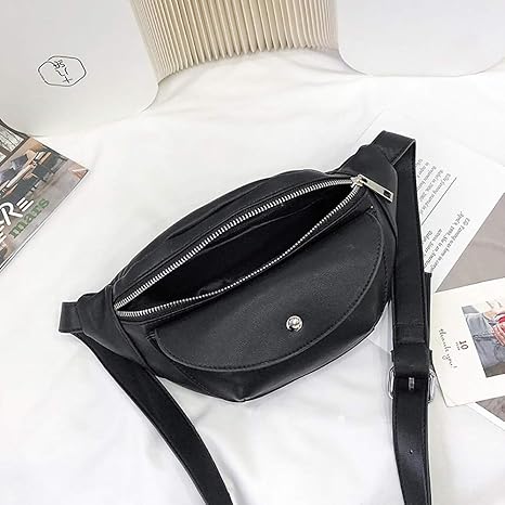 leather bum bag with chain