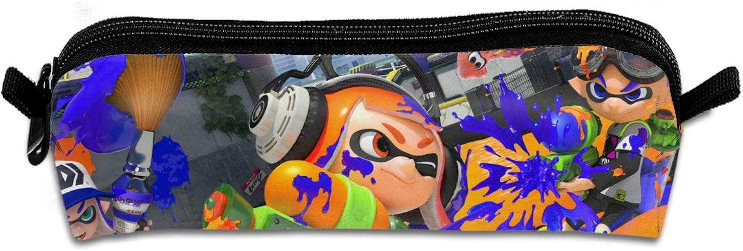 Amazon スプラトゥーン ペンケース 筆箱 文房具 ペン入れ ペンポーチ がま口 文具収納 多機能 おしゃれ 学生用 テスト用 オフィス用品 事務用品 シューズ バッグ