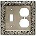 Franklin Brass 64050 Paisley Single Toggle Switch/Duplex Outlet Wall Plate / Switch Plate / Cover, Brushed Satin Pewter