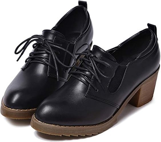 Amazon レースアップ チャンキーヒール 美脚 エナメル 黒 白 ローカット ぺたんこ 大きいサイズ オックスフォードシューズ レースアップシューズ レースアップ シューズ 靴 おじ靴 レディース 歩きやすい 通学 カレッジ風 防水 レインシューズ ムリョシューズ パンプス