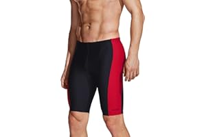 TSLA Men's Swim Jammers, Athletic Racing Swimming Shorts Trunks, UPF 50+ Sun Protection Endurance Triathlon Swimsuit