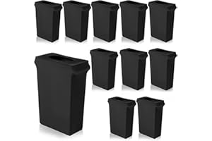 Windyun 10 Pcs 23 Gallon Black Spandex Stretchable Trash Can Cover Wedding Party Fundraiser Decorations for Home Garden (Not Include Trash Can)