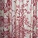 Maison d' Hermine Curtains for Living Room 100% Cotton 96 inch Length One Panel Light Filtering Toile Curtains for Bedroom Windows with Rod and Loop Pockets Drapes (The Miller Red, 50