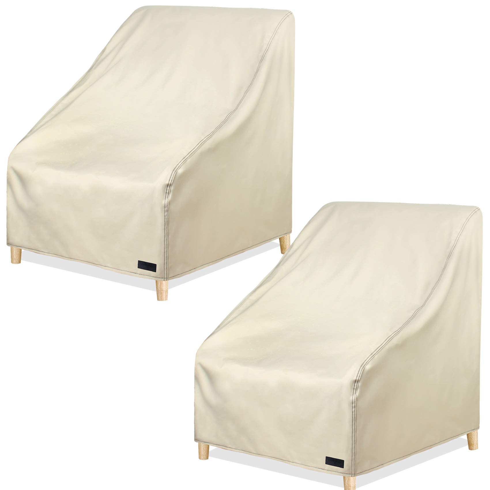 Photo 1 of NettyPro Patio Chair Covers for Outdoor Furniture 2 Pack, Waterproof Heavy Duty Lawn Patio Furniture Cover Deep Seat Dining Chair Covers, 30W x 33D x 34H inches, Beige