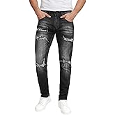 Blukraf Men's Slim Fit Stretch Jeans Ripped Skinny Jeans for Men, Casual Straight Leg Streetwear Comfort Male Pants