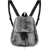 PENINSULA LOVE Women Faux Fur Backpack Furry Drawstring Day Pack Y2K Fuzzy Shoulder Bag Plush Travel Bag