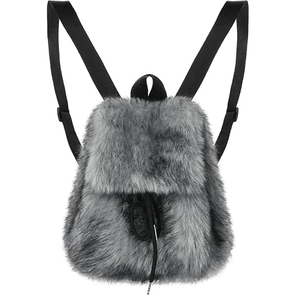 Faux Fur Plush Fluffy Fashion Backpack, Spacious Main Compartment 61tTJz1ZijL._AC_UY900_.jpg main image 3