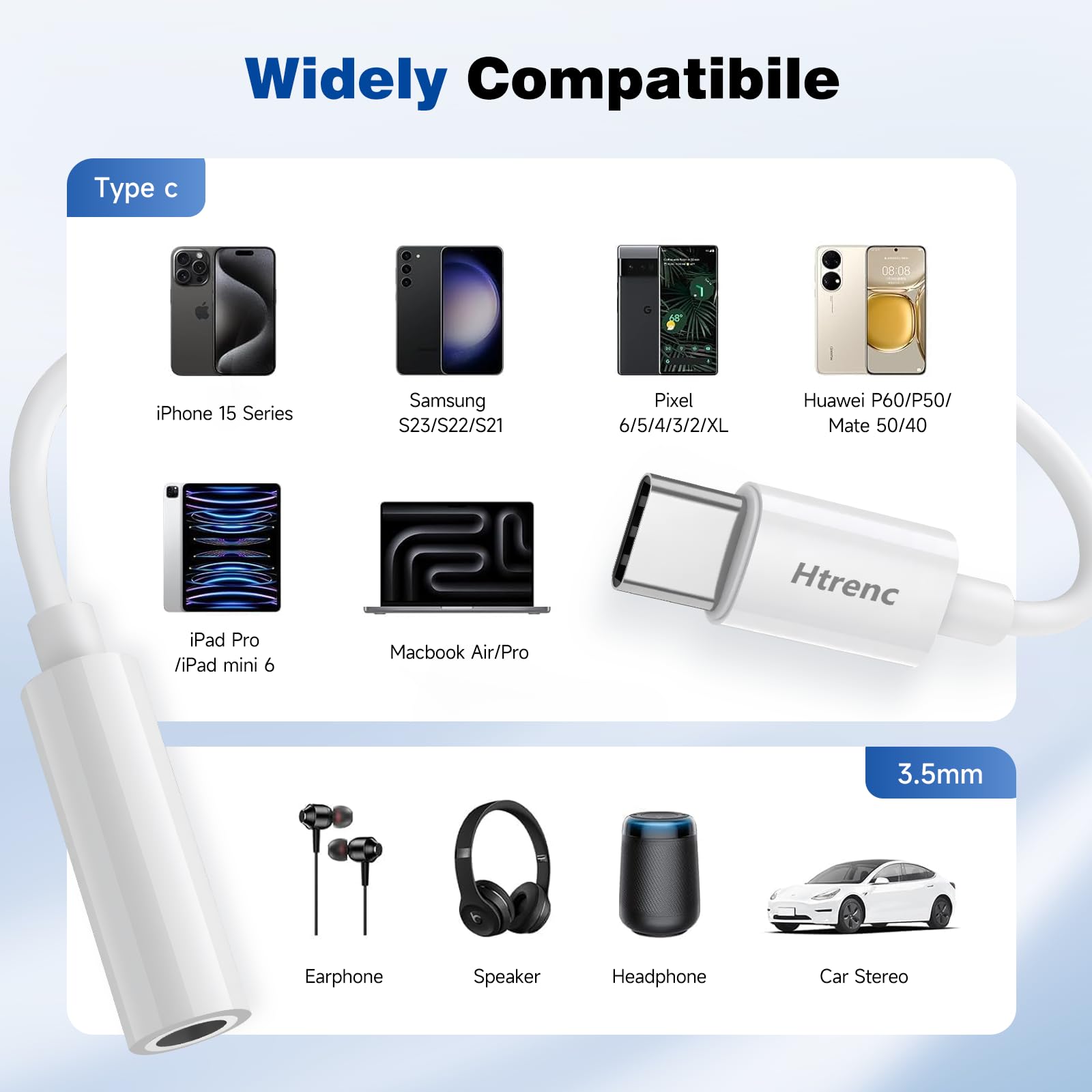 USB C to 3.5mm Headphone Jack Adapter for iPhone17/ iPhone 16/16 Pro/15/15 Pro/Pro Max/Plus, Type C Aux Audio Dongle Cable Cord Compatible with iPad, Samsung Galaxy S23/S23/S22/S21, MacBook（2 Pack）