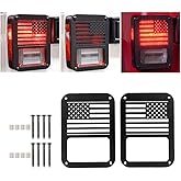Tail Light Cover Compatible with Jeep Wrangler JK/JKU 2007-2018, Taillight Cover Guard with US Flag Pattern Decorative Protector Exterior