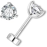 Moissanite Stud Earrings for Women, Silver 925 Screw-Back Earrings, Jewelry Gifts for Women, Size 5.0mm and 1ct/pair