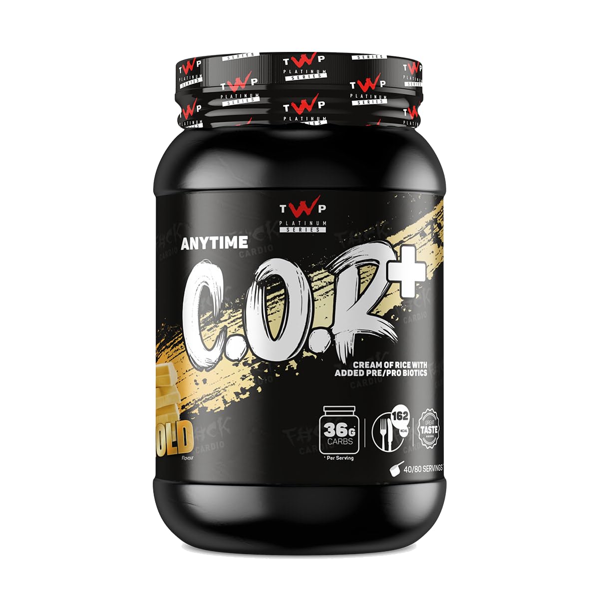 TWP Nutrition Platinum Series Cream of Rice Carb Powder Shake COR+, Pre & Probiotics for Digestion Support, Gluten, Wheat & Sugar Free, 1.8kg & 80 Servings 3 Great Flavours (Caramel Gold)