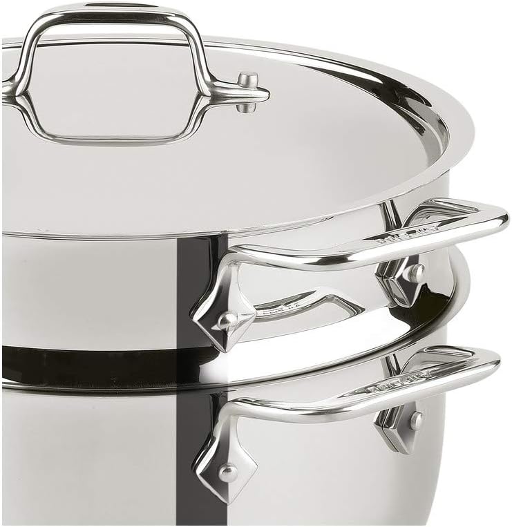 All-Clad E414S564 Stainless Steel Steamer Cookware, 5-Quart, Silver -: Kitchen & Dining