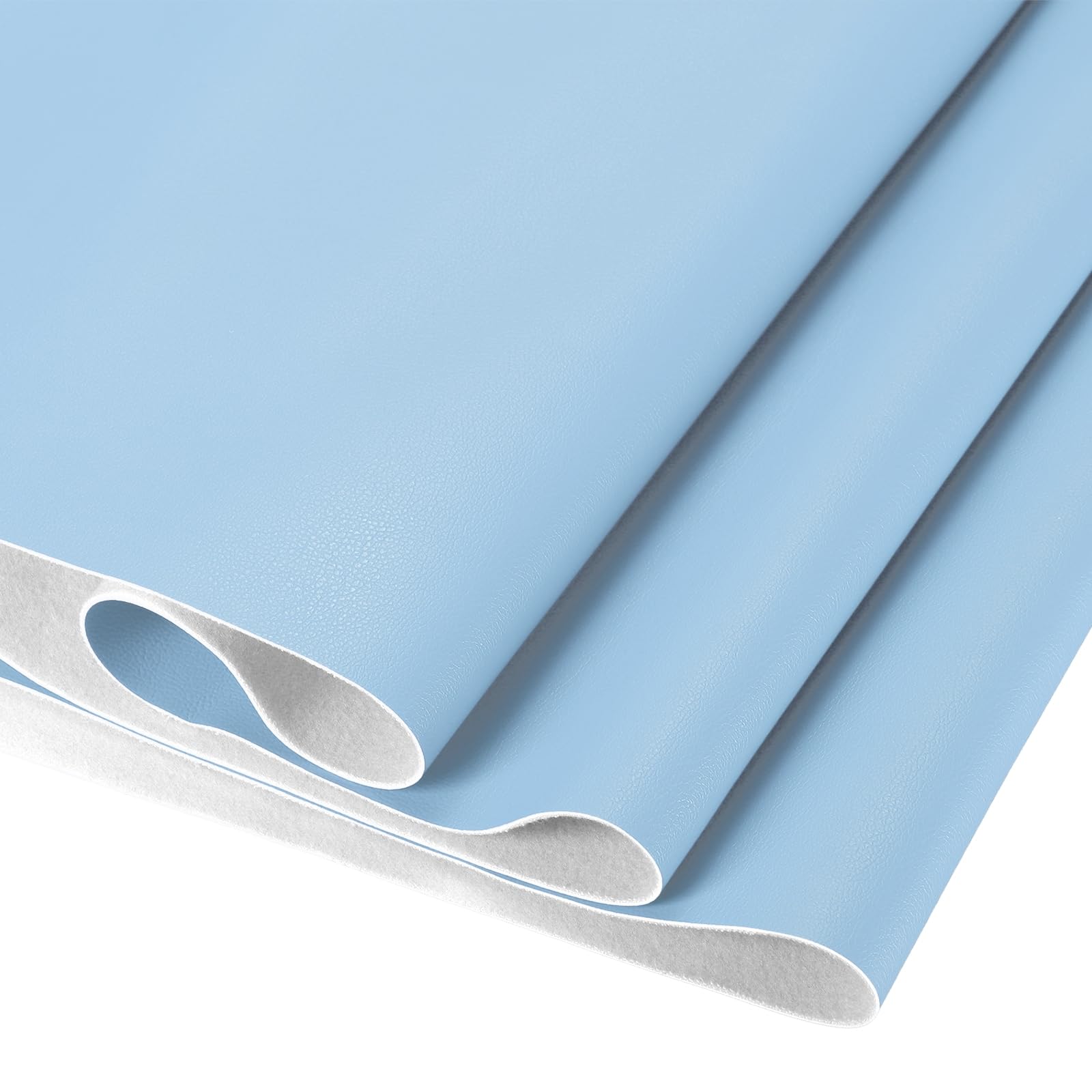 DMiotech 1 Pack 14 Inch x 53 Inch Faux Leather Strip Furniture Cover Napa Skin Light Blue PU Leather Roll for Handmade DIY Craft Projects
