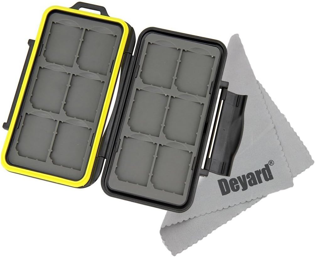 Deyard Water-resistant Memory Card Case with 12 Slots for SDHC/SDXC Card/MicroSD Card and SD Memory Card