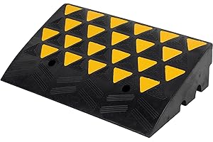 OranLite [1 Pack] 6" inch Rise Height Heavy-duty Rubber Reflective Curb Ramp, Sidewalk Curb Ramps, Driveway Ramp for Curb, Wear-resistant Durable Driveway Curb Ramp for Trucks, Vehicles, Cars