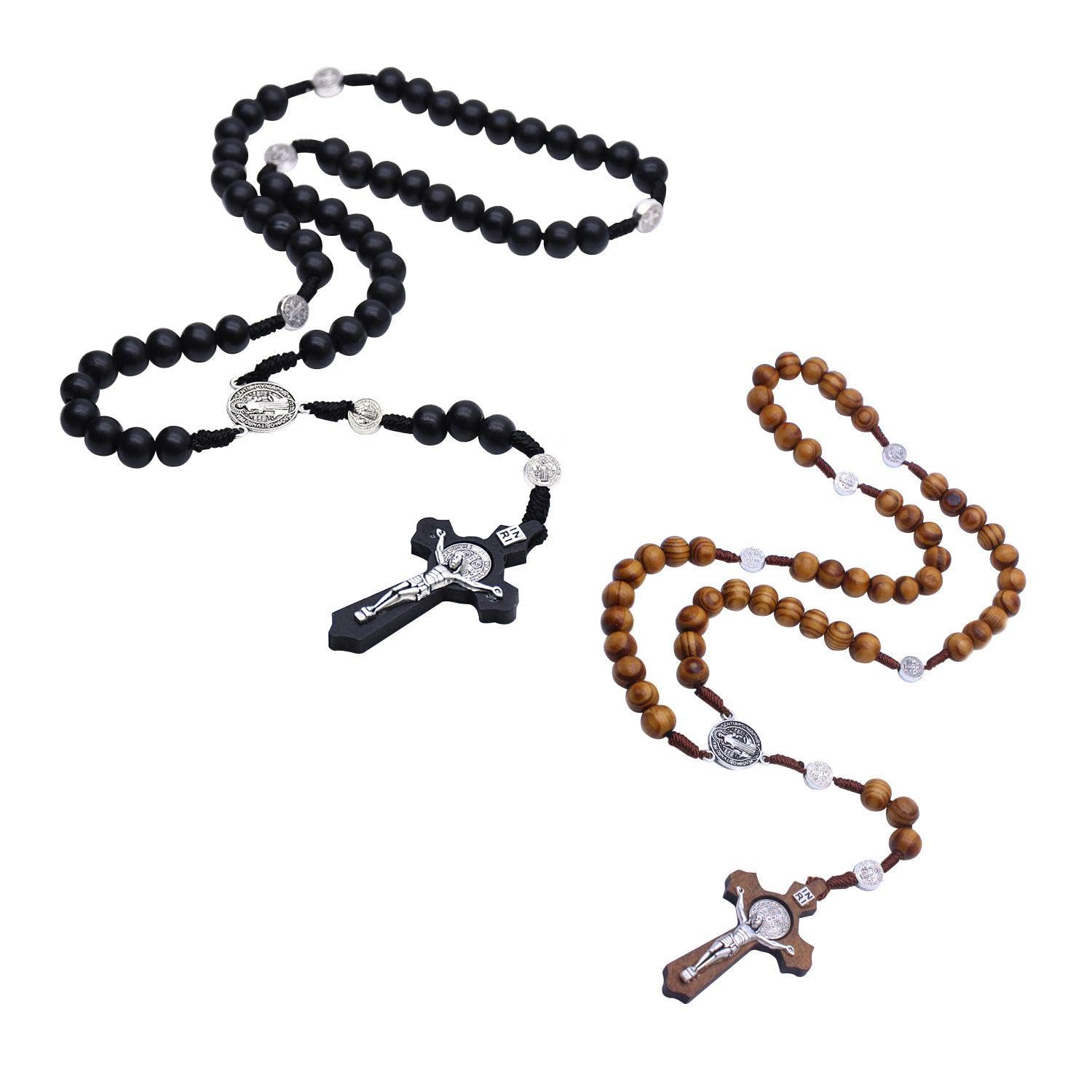 EPCDBBRT 2 Rosary Boys' Communion Necklace, Cross Beaded Rosary Necklace