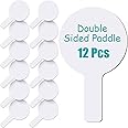 Zhehao 12 Pieces Dry Erase Answer Paddles Bulk DIY Christmas Paddles for Games Double Sided Mini Handheld Dry Erase Answer Board Auction for Christmas Games Party