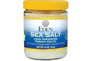 Eden Sea Salt, Hand Harvested French Celtic, Stone Ground (Fine), Trace Minerals, Unrefined, Glass Jar, 14 oz