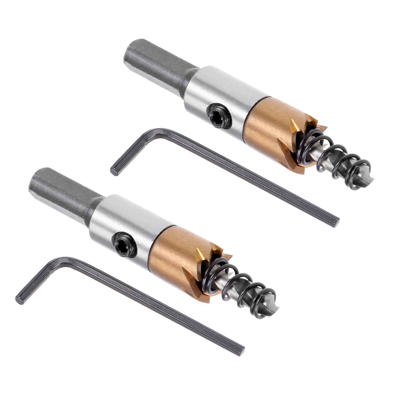 Kozelo 2pcs Hole Saws - [13mm] HSS (High Speed Steel) 4341 Drill Bits Hole Cutters for Stainless Steel Aluminum Metal Wood Plastic Use, Titanium Plated, Triangular Shank