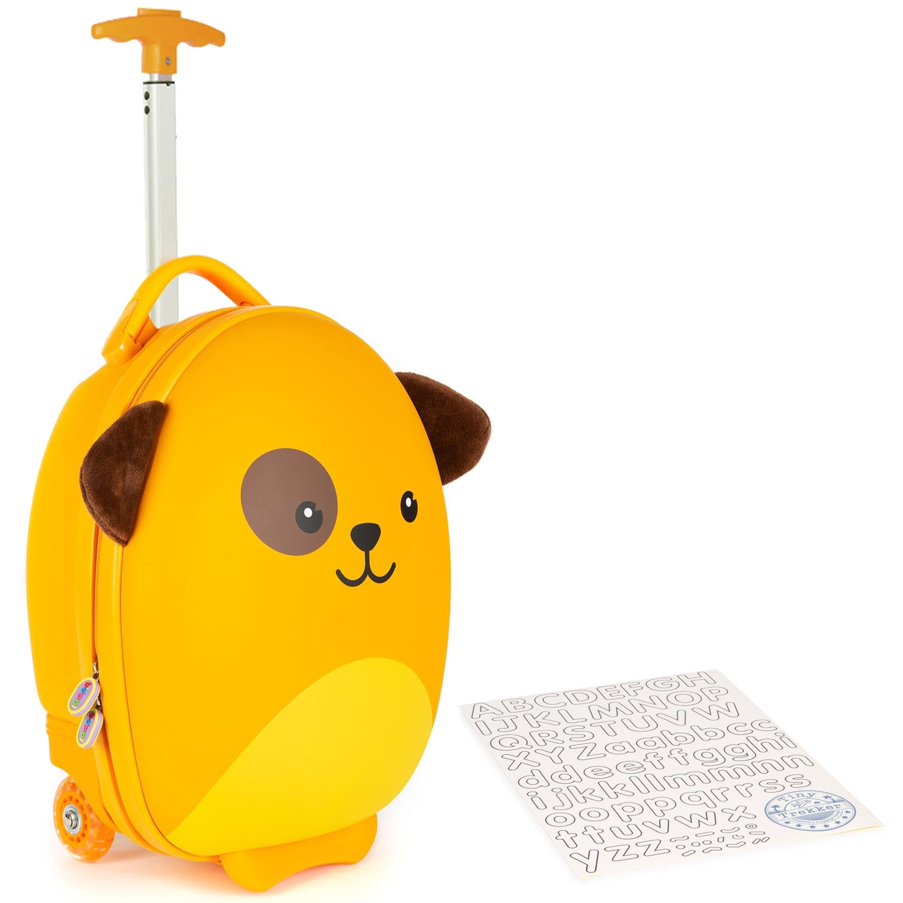 boppi Tiny Trekker Kids Luggage Bag | Holiday Travel Suitcase for Boys & Girls, Carry-On or Pull-Along School Trolley | Cabin Holdall | Under seat EasyJet Compliant,17-Litre - Dog