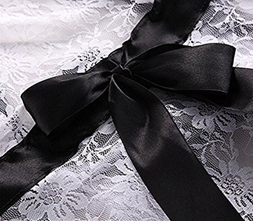 M_Eshop Sexy Maid Lingerie Nurse Outfits Lovers Schoolgirls Cosplay Erotic Bedroom Costume Teddy Set (Maid) - Thumbnail 2
