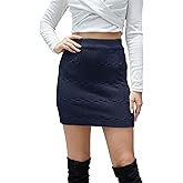 HERBATOMIA Women’s Mini Knit Skirt Bodycon High Waist Stretchy Solid Slim Fit Basic Skirts for Women