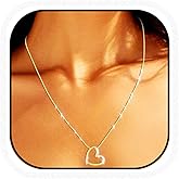 Sakytal Heart Pendant Dainty Necklace Gold for Women
