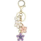 Manlosen Cute Fashion Keychain Initial Letter Keys Charm Gifts for Women with Key Ring Purse Charms for Handbags